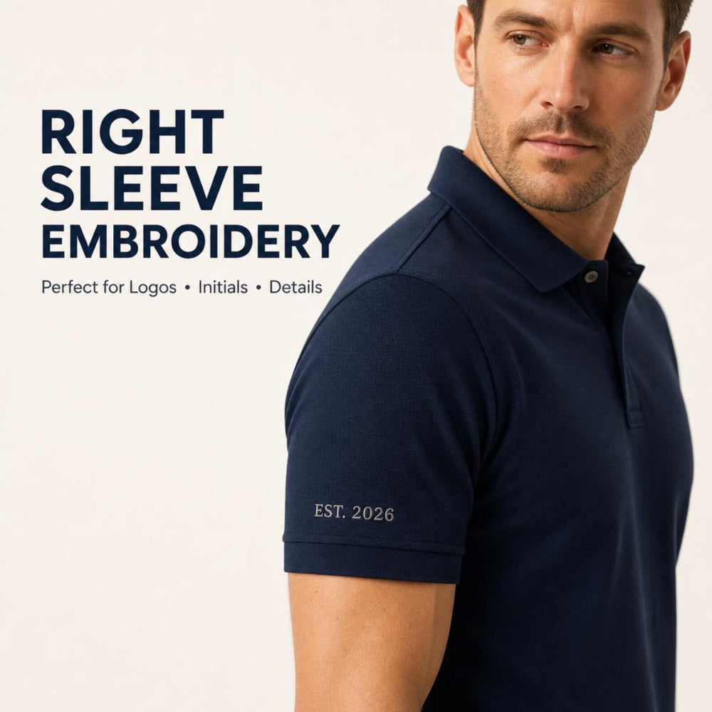 Polo right sleeve embroidery example