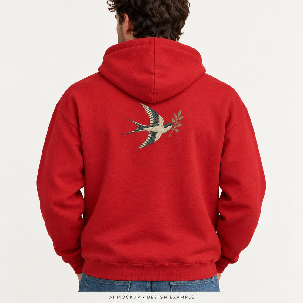 Custom Embroidered Pullover Hoodie – Center Front or Upper Back, Personalized Design, Digitizing Included