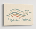 Topsail Island Sand embroidered coastal canvas wall art