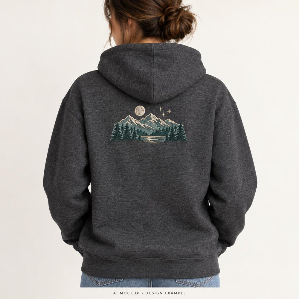 Custom Embroidered Pullover Hoodie – Center Front or Upper Back, Personalized Design, Digitizing Included